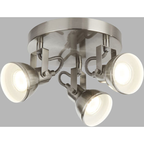 Searchlight Focus - Faretto Orientabile 3 Luci Argento Satinato, GU10
