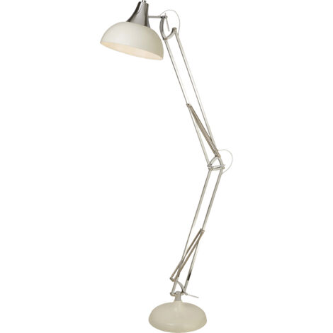Searchlight Goliath Lampada da terra Task in metallo cromato e crema