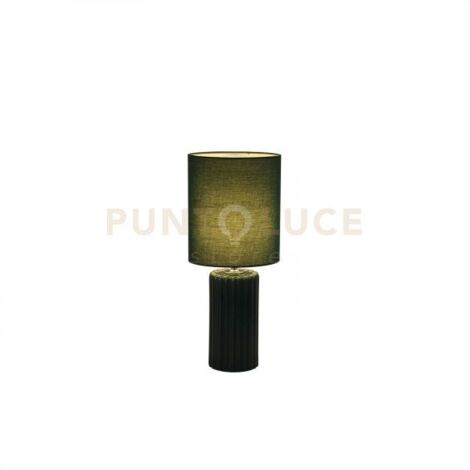 Searchlight Groove Lampada da tavolo 1 luce, verde oliva con paralume abbinato