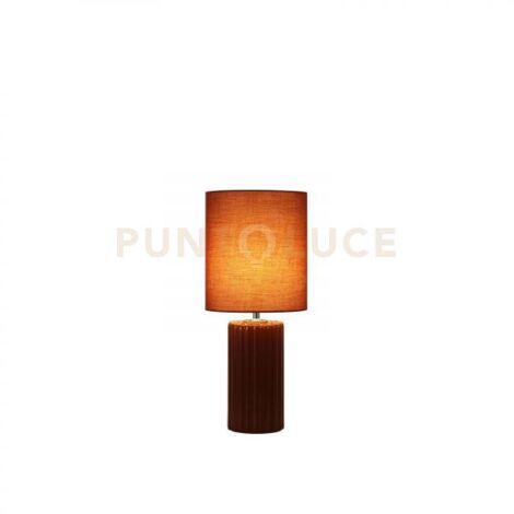 Searchlight Groove Lampada da tavolo a 1 luce, arancione bruciato con paralume abbinato