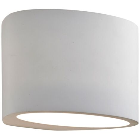 Searchlight Gypsum - 1 Applique Murale Lumineuse à Peindre Ovale Blanc Plâtre, G9