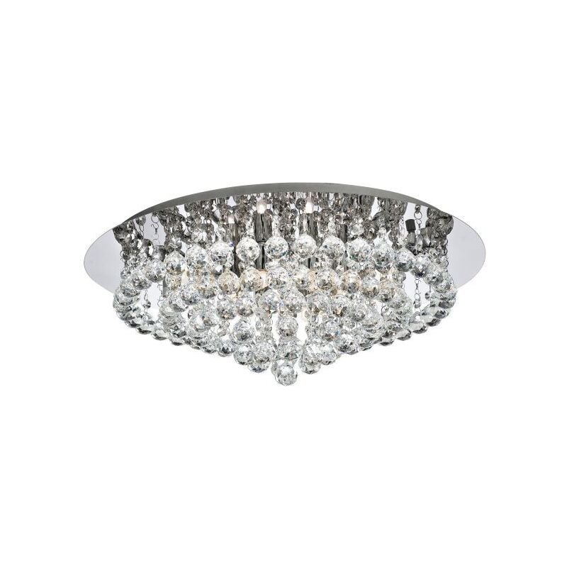 Searchlight - Hanna 8Lt Flush - Metallo cromato e cristallo trasparente