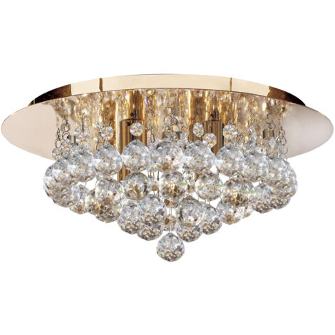 Searchlight Hanna - Soffitto a 4 luci semi filo oro chiaro con cristalli, G9