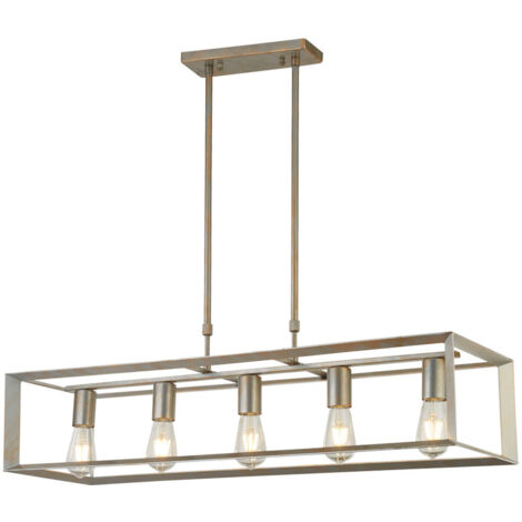 Searchlight Heaton - Ciondolo a 5 barre luminose argento, oro, E27