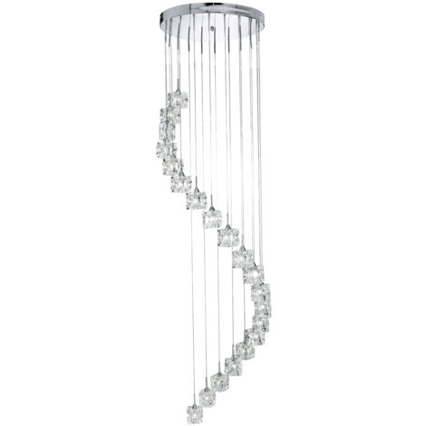 Searchlight Ice Cube - Lampada a sospensione a grappolo a spirale con LED integrato da 20 luci