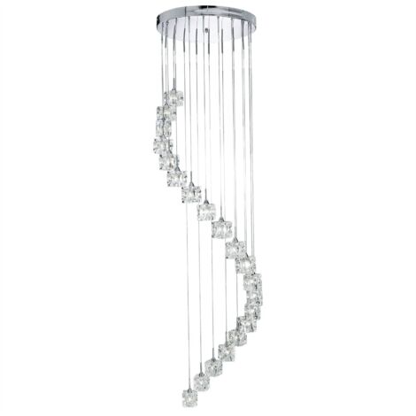 Searchlight Ice Cube - Pendentif en grappe en spirale à 20 ampoules DEL intégrées, fini chrome