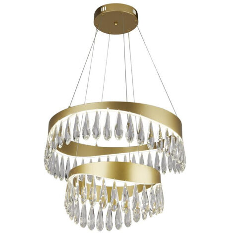 Searchlight Jewel Suspension LED 2 étages Or, Cristal 4000K