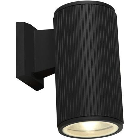 Searchlight Lampada da parete per esterni a 1 luce - nera con diffusore in vetro trasparente