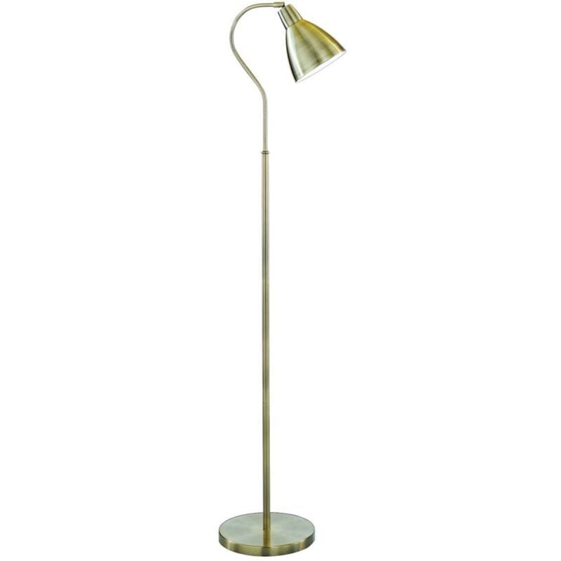Lampada da terra orientabile 1 luce in ottone antico, attacco E27 - Searchlight