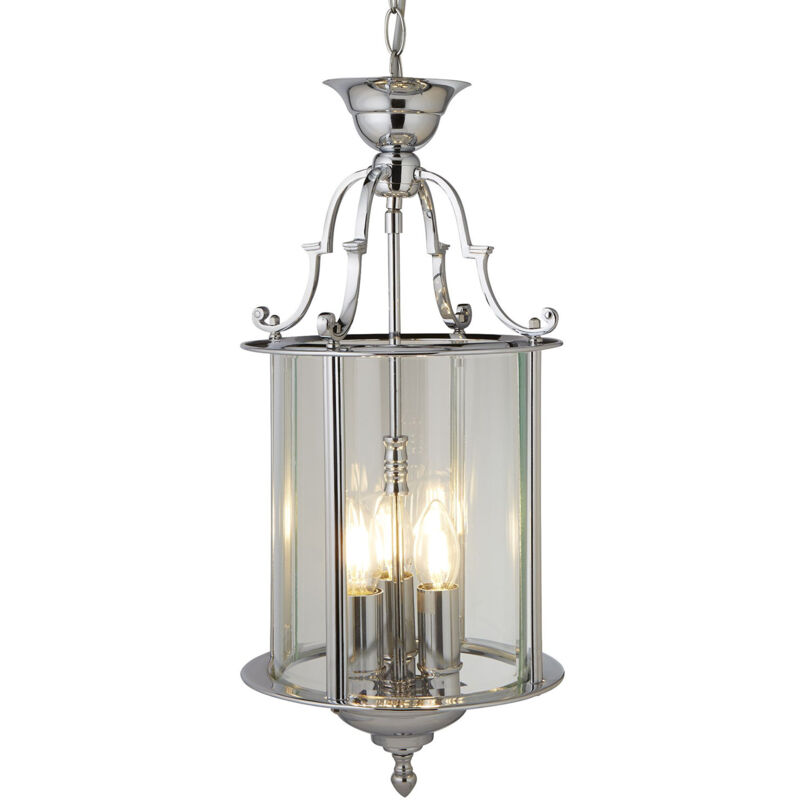 Lampadario Industrial-Nordico Balls Adjustable Cromo Vetro 3 Luci E14