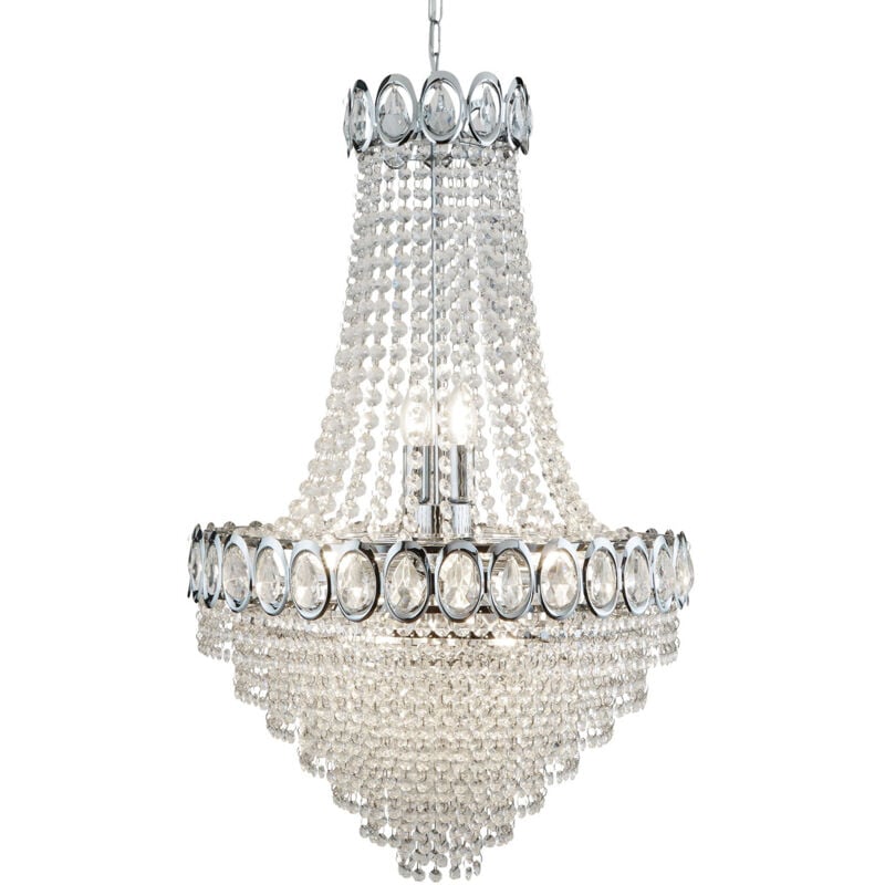 Louis Philipe - Lampadario a 11 luci con finitura cromata, E14 - Searchlight