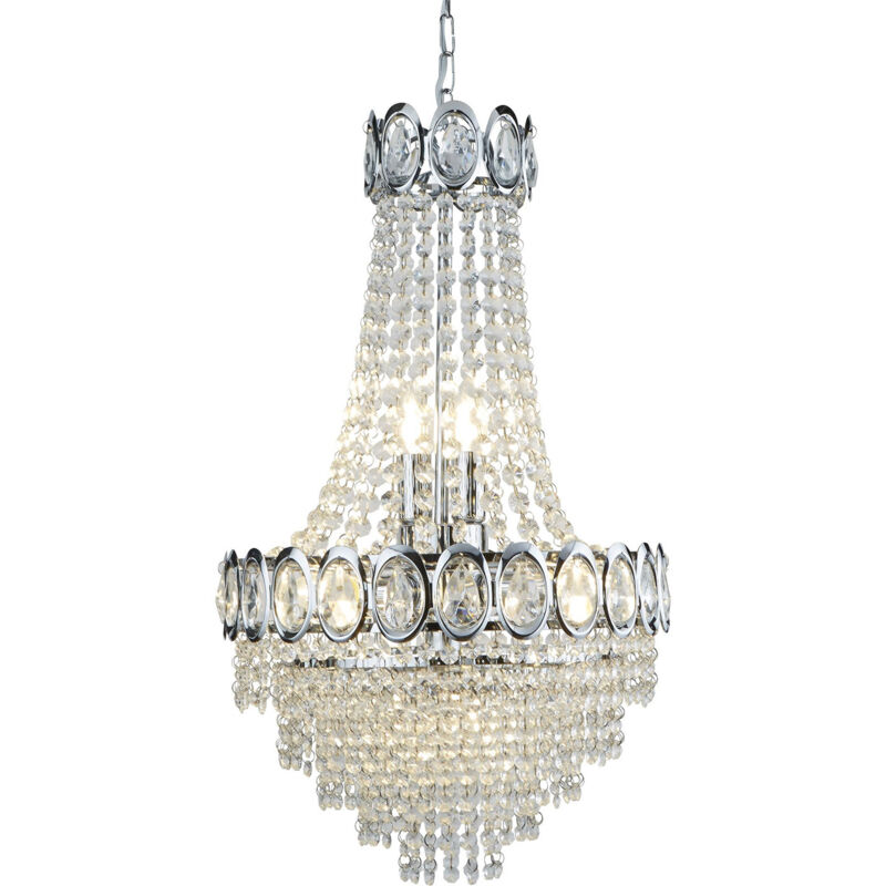 Searchlight - Louis Philipe - Lampadario a 6 luci finitura cromo, attacco E14