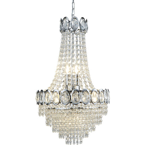 Searchlight Louis Philipe - Lampadario a 6 luci finitura cromo, attacco E14