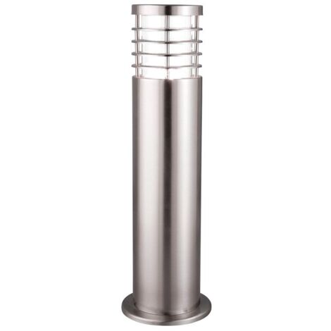 Searchlight Louvre - Borne d'extérieur à 1 ampoule argent satiné IP44, E27