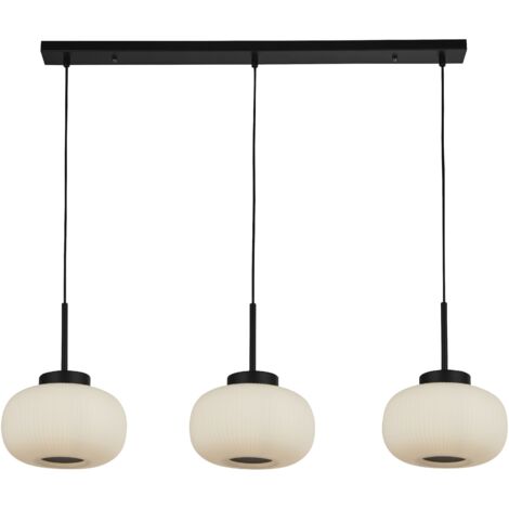 Searchlight Lumina Luminaire suspendu à 3 lampes avec verre nervuré givré