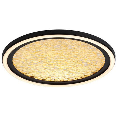 Searchlight Luna Faretto LED a filo, metallo nero sabbia e diffusore in plastica dorata