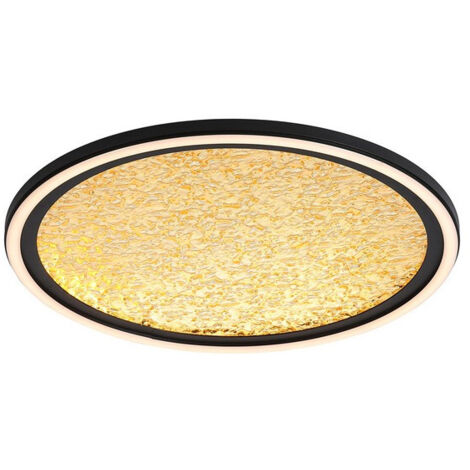 Searchlight Luna Faretto LED a filo, metallo nero sabbia e diffusore in plastica dorata