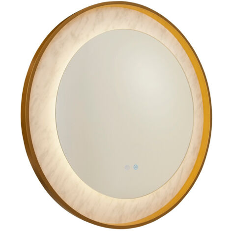 Searchlight Luxo Miroir LED, métal doré effet marbre