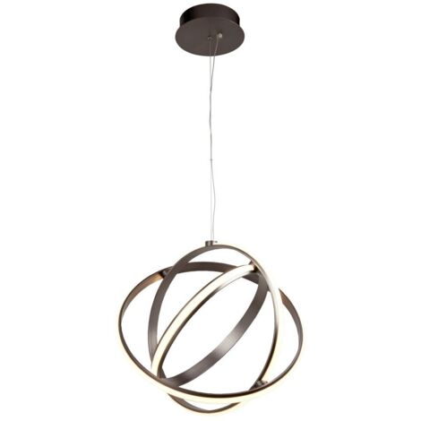 Searchlight Magic - Luminaire suspendu sphérique à DEL intégré 1 nickel satiné brossé, blanc