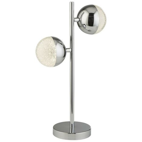 main image of "Searchlight MARBLES - Table Lamp 2 Light - Chrome with Crystal Sand"