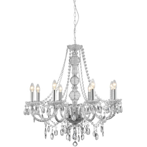 Searchlight Marie Therese - Lampadario a 8 luci con finitura cromata in acrilico Marie Therese, E14