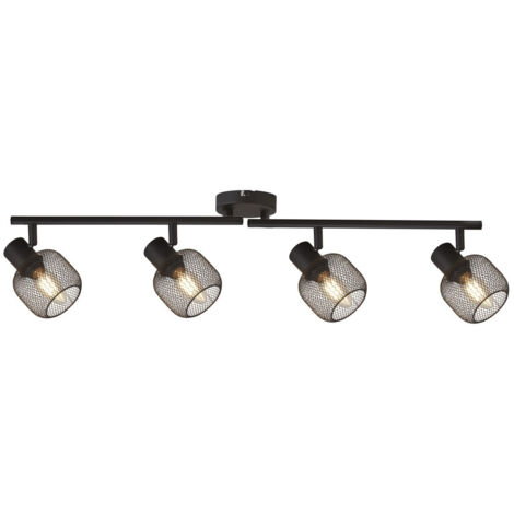 Searchlight Meshy 4 Light Cage Bar Spotlight, Black