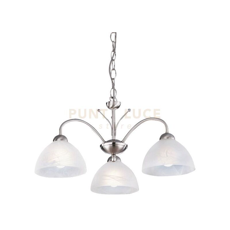 Ciondolo Milanese 3Lt - Metallo Argentato Satinato e Vetro Alabastro