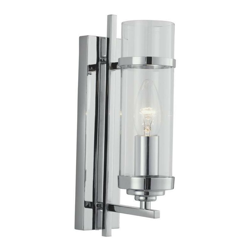 Searchlight - Milo - 1 Light Glass Shade Candle Wall Light Chrome, E14