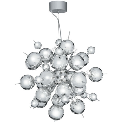 Searchlight Molecule - Sospensione a soffitto a 12 luci cromata, lampadina G4