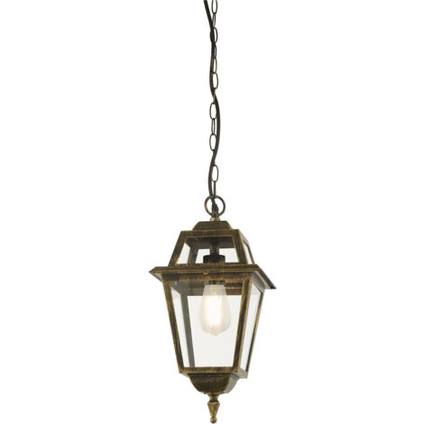 Searchlight New Orleans Lanterna a sospensione, oro nero, vetro, IP44