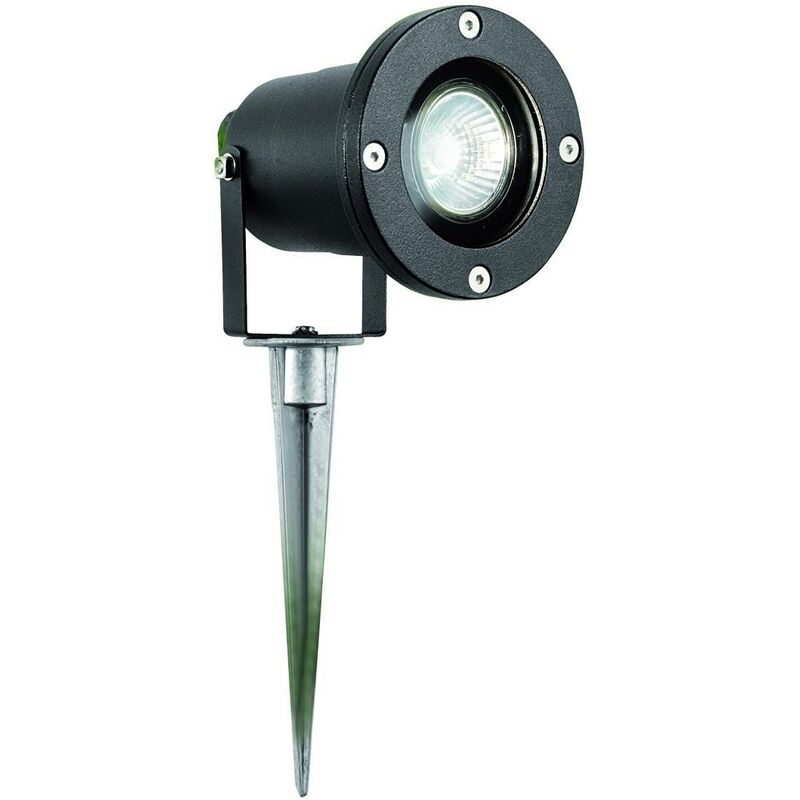 Searchlight Outdoor - 1 Light Outdoor Aluminium Spike Light Black IP44, GU10