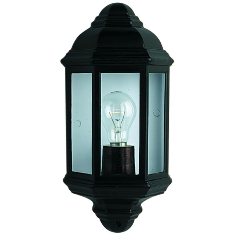 Outdoor - 1 Light Outdoor Flush Lantern Light Black IP44, E27 - Searchlight