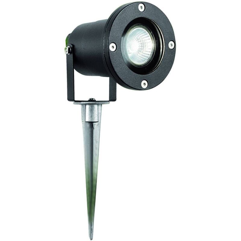 Searchlight Outdoor - 1 luce per esterni in alluminio con picchetto nero IP44, GU10