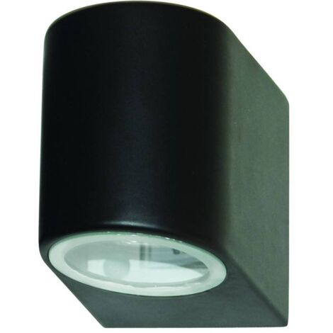 Searchlight Outdoor - Applique murale extérieure à 1 ampoule en fonte d'aluminium noire IP44, GU10