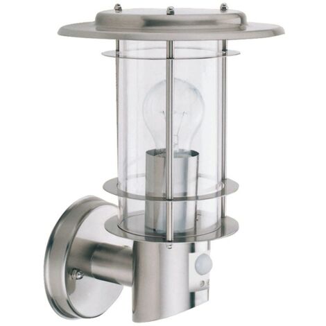 Searchlight Outdoor - Applique murale extérieure à 1 lumière en acier inoxydable avec détecteur de mouvement IP44, E27