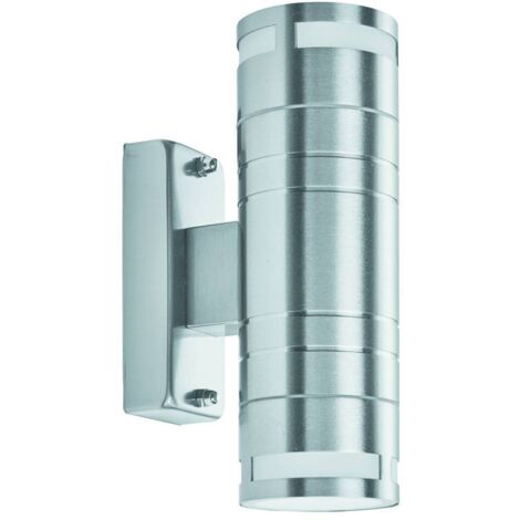 Searchlight Outdoor - Applique murale extérieure à 2 ampoules en acier inoxydable IP44, GU10