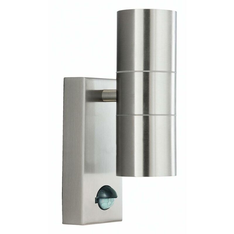 Outdoor - Dual Outdoor Up Down Wall 2 Light Cast Aluminium with Motion Sensor IP44, GU10 - Searchlight