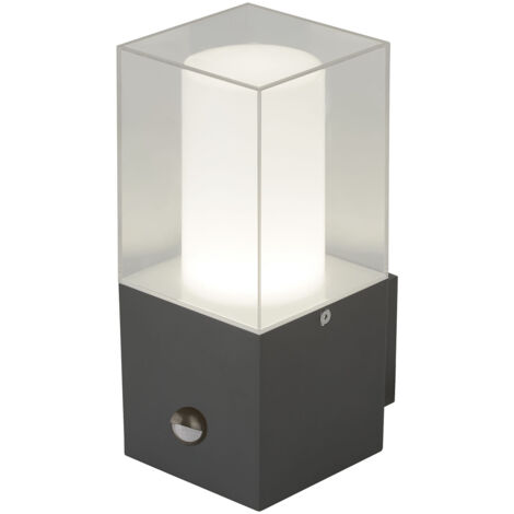 Searchlight Outdoor - Lampada con sensore da esterno a 1 luce grigio scuro, bianco IP44, E27