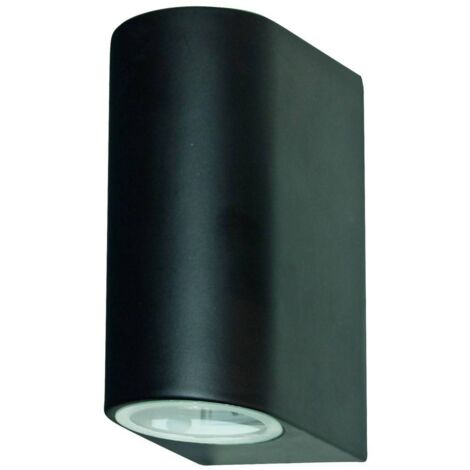Searchlight Outdoor - Mur extérieur à 2 ampoules LED noir, fonte d'aluminium, IP44