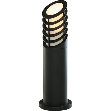 Searchlight Outdoor Posts - Borne d'extérieur à 1 ampoule noire avec diffuseur blanc IP44, E27