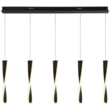 Searchlight PADDLE - Suspension de plafond à 5 ampoules LED - Noir