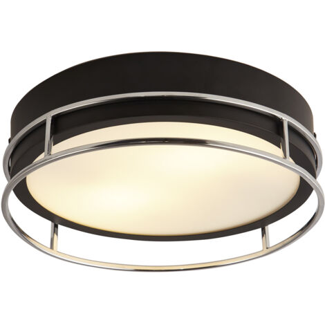 Searchlight Pheonix Phoenix 2 luci a filo nero, cromo, vetro smerigliato