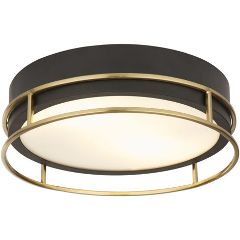 Searchlight Pheonix Phoenix 2 luci a filo nero, ottone, vetro smerigliato