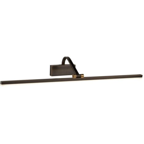 Searchlight Picture Lights - Applique murale à 1 lumière LED intégrée, noir or brossé