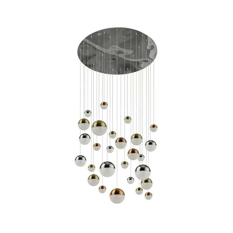 Image of Searchlight - Planets 27 Light Copper, Chrome, Satin Brass Caps & Crystal Sand 4000K