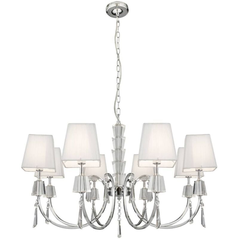 Searchlight Portico - Lampadario a 8 luci multibraccio finitura cromata, G9