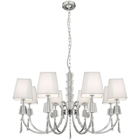 Searchlight Portico - Lampadario a 8 luci multibraccio finitura cromata, G9