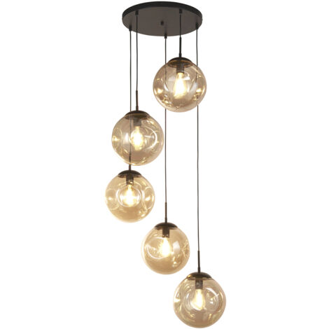 Searchlight Punch Vetro punzonato champagne a 5 luci multiluce, nero goccia