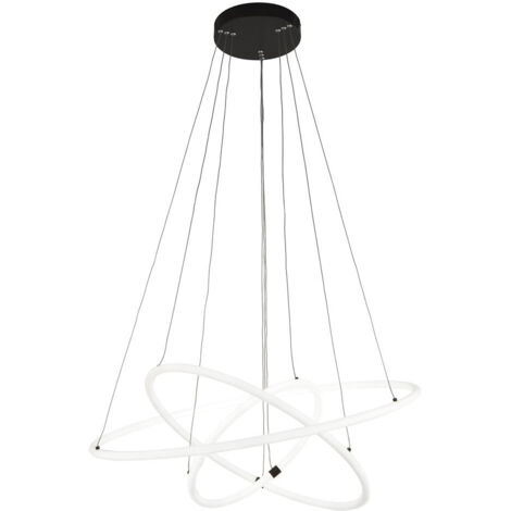 Searchlight Revolve 3-Licht-LED-Ring-Pendelleuchte, Mattschwarz 3000K