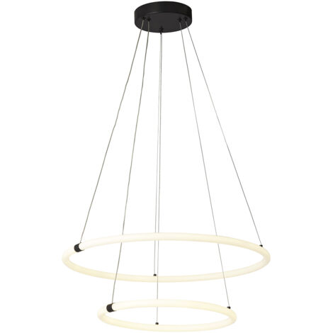 Searchlight Revolve Pendente ad anello a 2 luci LED, nero opaco 3000K